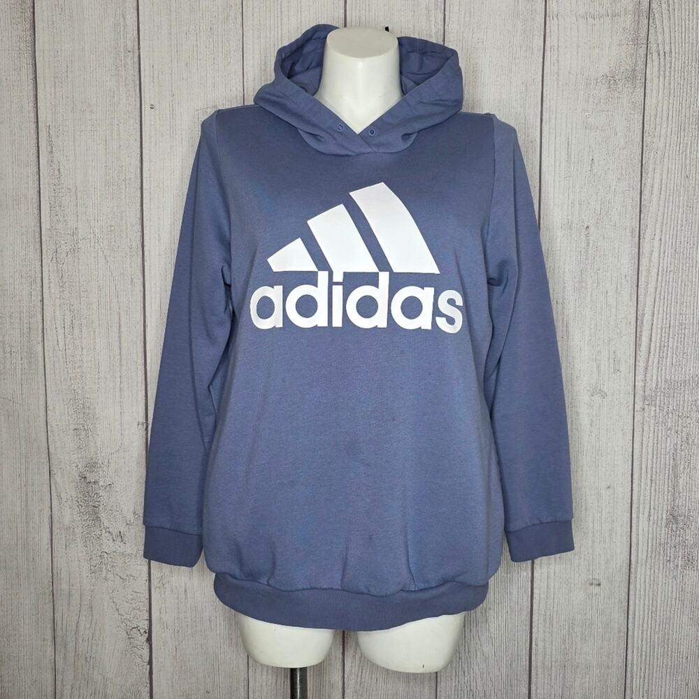 Adidas Logo Hoodie Sweatshirt Periwinkle Blue Pullover, size XL
